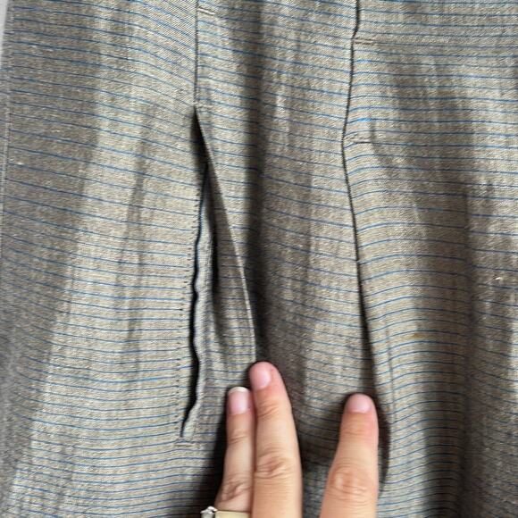 Vince linen cotton blend striped A line skirt with pockets sz 6 - Picture 2 of 9